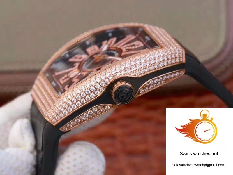 Franck Muller Vanguard 18K Rose Gold V45.SC.DT.D.NBR.CD.5N.NR Black Dial 6 Franck Muller Vanguard 18K Rose Gold V45.SC.DT.D.NBR.CD.5N.NR Black Dial 6