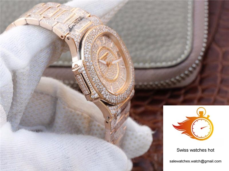 Patek Philippe Nautilus Jumbo 7021/1R-001 Full Paved Diamonds Dial 6 Patek Philippe Nautilus Jumbo 7021/1R-001 Full Paved Diamonds Dial 6