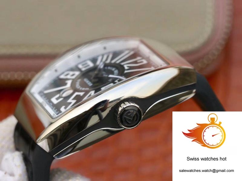 Franck Muller Vanguard V45-04 Black Leather Strap Black Dial 6 Franck Muller Vanguard V45-04 Black Leather Strap Black Dial 6