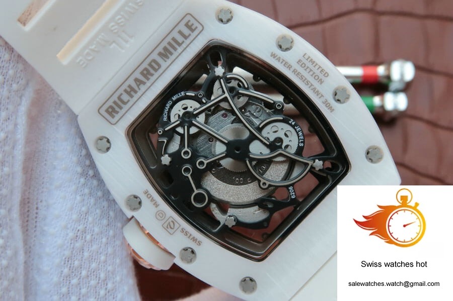 Richard Mille RM055 KV Factory White Ceramic Rubber Strap 7 Richard Mille RM055 KV Factory White Ceramic Rubber Strap 7
