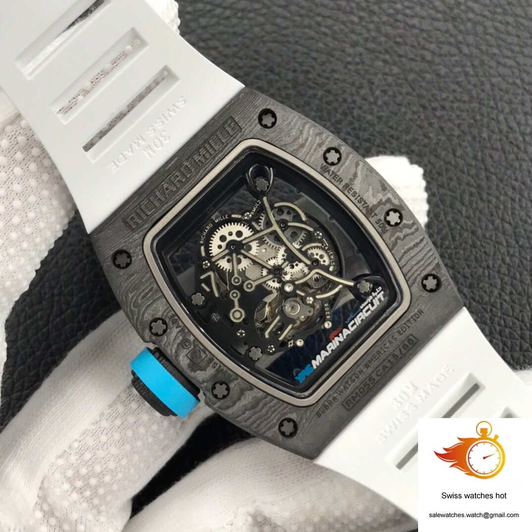 Richard Mille RM055 ZF Factory White Rubber Strap 7 Richard Mille RM055 ZF Factory White Rubber Strap 7