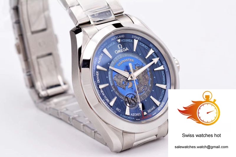Omega Seamaster Aqua Terra GMT Worldtimer 220.10.43.22.03.001 VS Factory Blue Dial 7 Omega Seamaster Aqua Terra GMT Worldtimer 220.10.43.22.03.001 VS Factory Blue Dial 7