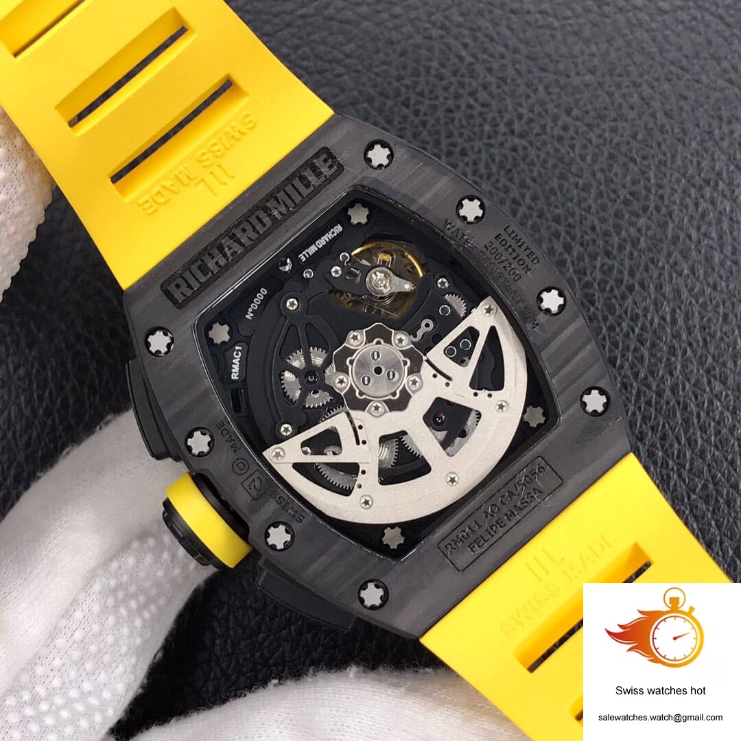 Richard Mille RM-011 KV Factory Forged Carbon Yellow Strap 7 Richard Mille RM-011 KV Factory Forged Carbon Yellow Strap 7