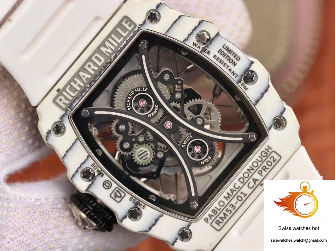 Richard Mille RM53-01 KV Factory White TPT Carbon Fiber Skeleton Dial 7 Richard Mille RM53-01 KV Factory White TPT Carbon Fiber Skeleton Dial 7