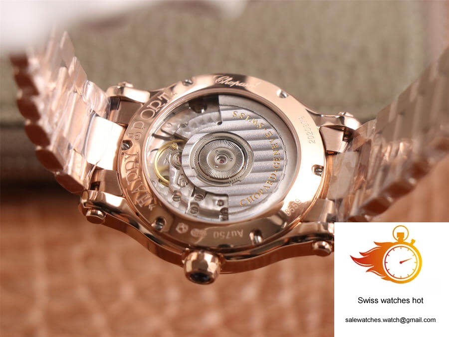 Chopard Happy Sport 274808-5002 YF Factory White Dial Rose Gold 7 Chopard Happy Sport 274808-5002 YF Factory White Dial Rose Gold 7