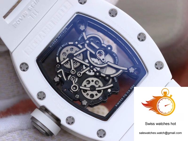 Richard Mille RM055 White Ceramic Skeleton Dial KV Factory V2 7 Richard Mille RM055 White Ceramic Skeleton Dial KV Factory V2 7