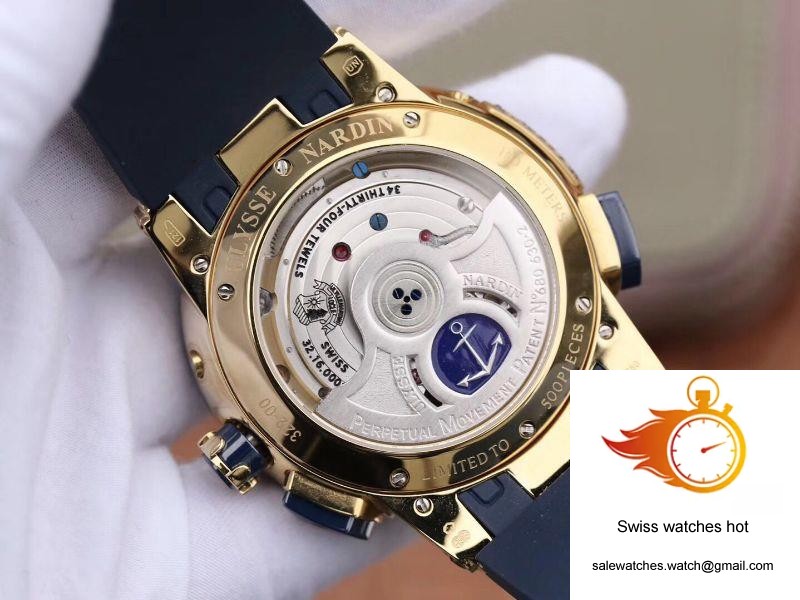 Ulysse Nardin El Toro 322-00-3/BQ All Working GMT Calendar 18K Yellow Gold Blue Dial 7 Ulysse Nardin El Toro 322-00-3/BQ All Working GMT Calendar 18K Yellow Gold Blue Dial 7