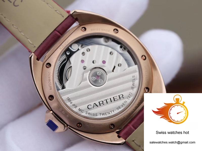 Cle De Cartier Automatic 35mm WJCL0032 18K Rose Gold Silver-gray Dial 7 Cle De Cartier Automatic 35mm WJCL0032 18K Rose Gold Silver-gray Dial 7