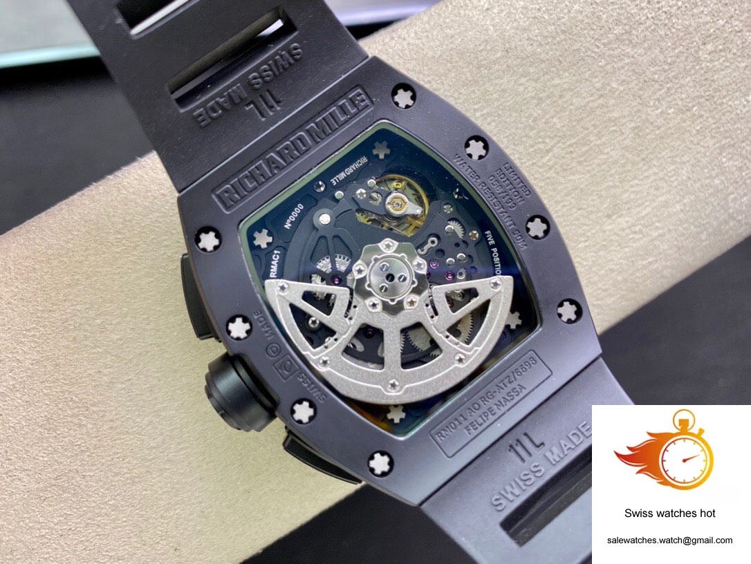 Richard Mille RM011 KV Factory Ceramic Black Rubber Strap 7 Richard Mille RM011 KV Factory Ceramic Black Rubber Strap 7