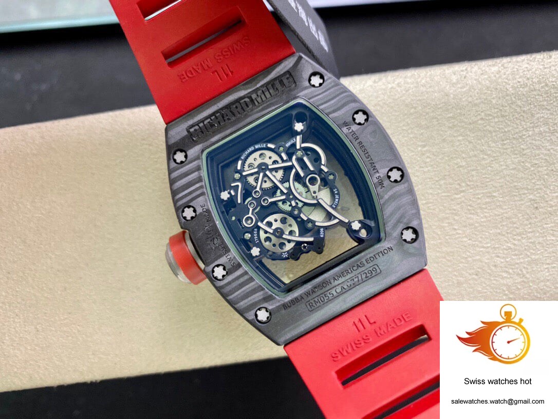 Richard Mille RM055 KV Factory V2 Carbon Fiber Red Strap 7 Richard Mille RM055 KV Factory V2 Carbon Fiber Red Strap 7