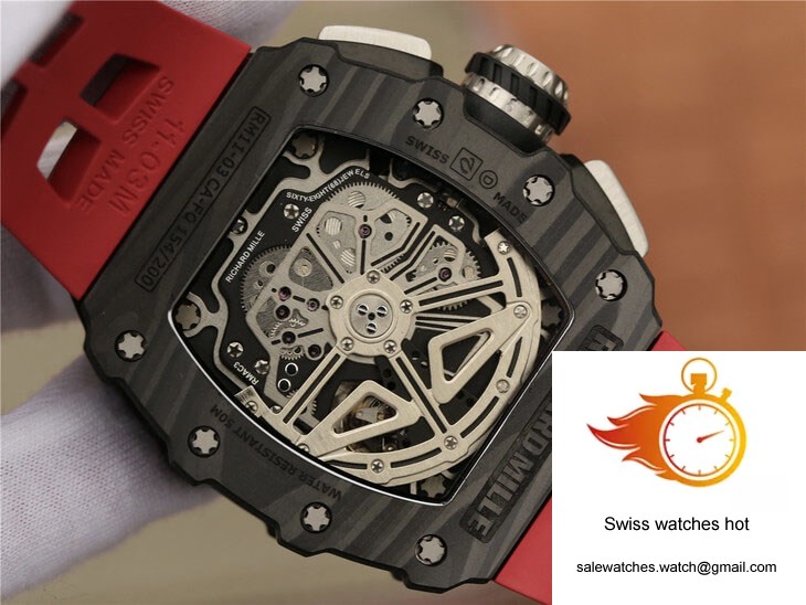 Richard Mille RM11-03 KV Factory Carbon Fiber Red Strap 7 Richard Mille RM11-03 KV Factory Carbon Fiber Red Strap 7