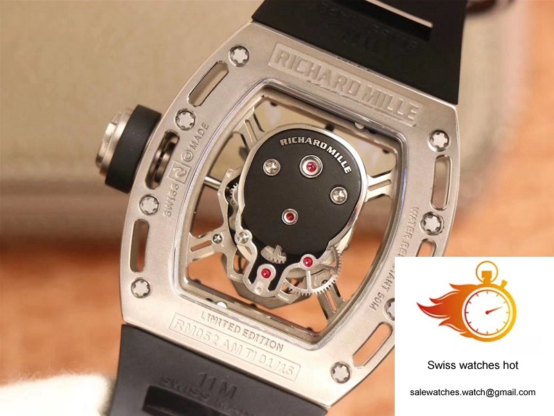 Richard Mille RM052 ZF Factory Silver Titanium Skull Dial 7 Richard Mille RM052 ZF Factory Silver Titanium Skull Dial 7
