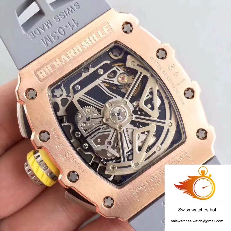 Richard Mille RM011 Felipe Massa Chronograph KV Factory Rose Gold Skeleton Dial 7 Richard Mille RM011 Felipe Massa Chronograph KV Factory Rose Gold Skeleton Dial 7