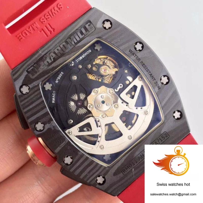 KV Factory Richard Mille RM011 Lotus F1 Team Romain Grosjean Forged Carbon Black Skeleton Dial 7 KV Factory Richard Mille RM011 Lotus F1 Team Romain Grosjean Forged Carbon Black Skeleton Dial 7