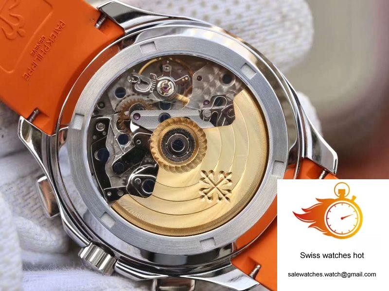 Patek Philippe Aquanaut Chronograph 5968A Orange Rubber Strap Black Dial 7 Patek Philippe Aquanaut Chronograph 5968A Orange Rubber Strap Black Dial 7
