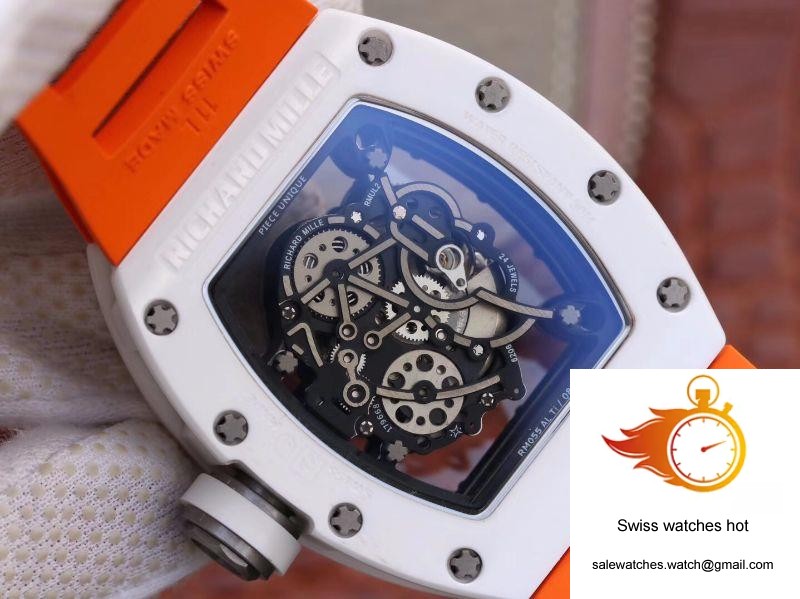 Richard Mille RM055 Skeleton Dial Orange Strap KV Factory V2 7 Richard Mille RM055 Skeleton Dial Orange Strap KV Factory V2 7
