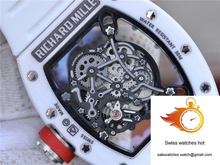 Richard Mille RM055 KV Factory White Rubber Strap 8 Richard Mille RM055 KV Factory White Rubber Strap 8