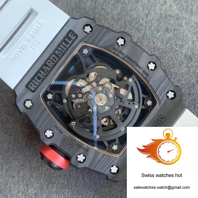 Richard Mille RM35-02 KV Factory V3 Carbon Fiber White Rubber Strap 8 Richard Mille RM35-02 KV Factory V3 Carbon Fiber White Rubber Strap 8