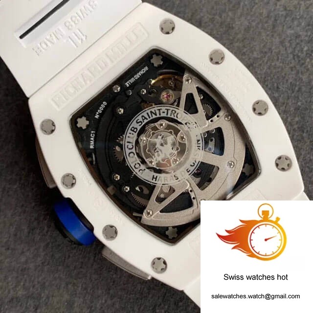 Richard Mille RM-011 KV Factory White Ceramic Rubber Strap 8 Richard Mille RM-011 KV Factory White Ceramic Rubber Strap 8