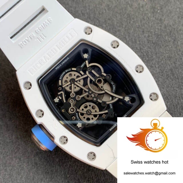 Richard Mille RM055 KV Factory V2 White Rubber Strap 8 Richard Mille RM055 KV Factory V2 White Rubber Strap 8