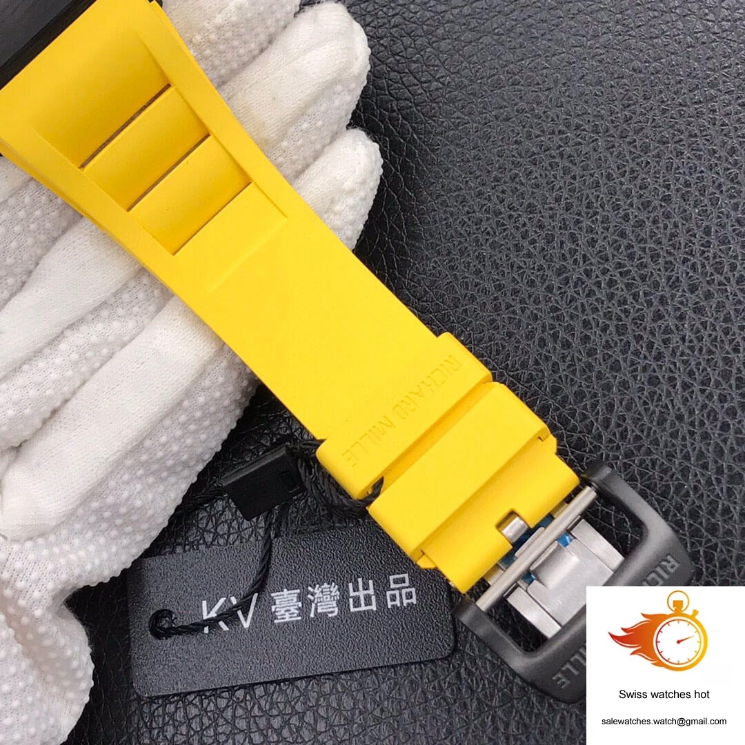 Richard Mille RM-011 KV Factory Forged Carbon Yellow Strap 8 Richard Mille RM-011 KV Factory Forged Carbon Yellow Strap 8