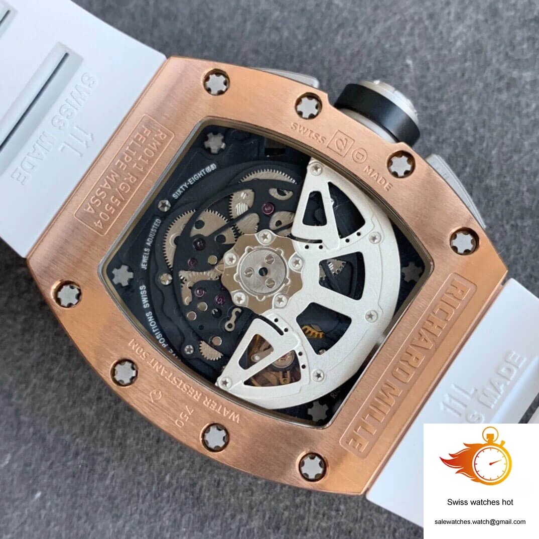 Richard Mille RM11 KV Factory Rose Gold White Strap 8 Richard Mille RM11 KV Factory Rose Gold White Strap 8