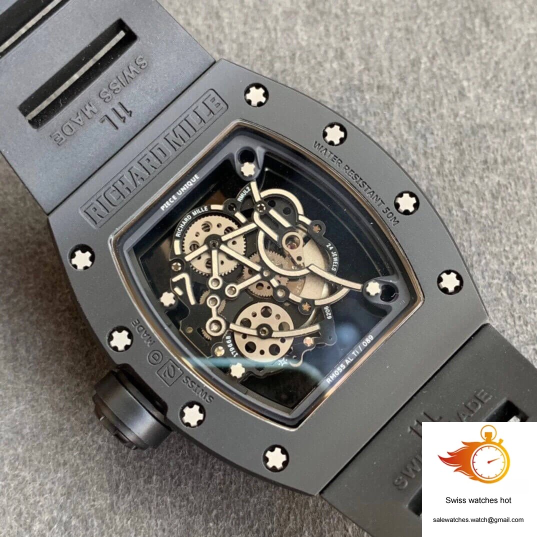 Richard Mille RM055 KV Factory V2 Ceramic Black Rubber Strap 8 Richard Mille RM055 KV Factory V2 Ceramic Black Rubber Strap 8