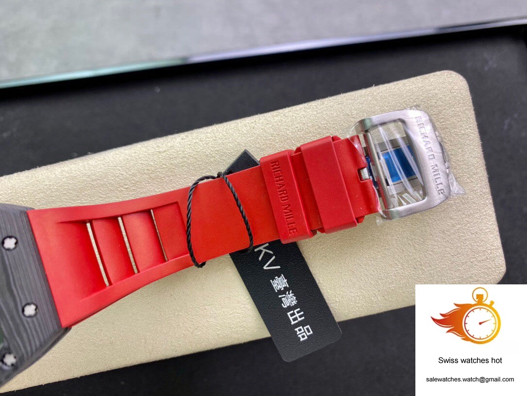 Richard Mille RM055 KV Factory V2 Carbon Fiber Red Strap 8 Richard Mille RM055 KV Factory V2 Carbon Fiber Red Strap 8