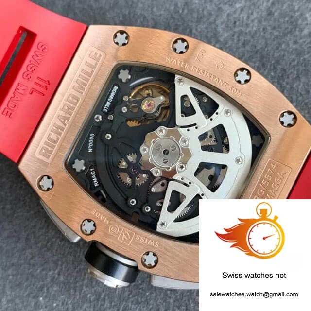 Richard Mille RM011 KV Factory Titanium Case Red Strap 8 Richard Mille RM011 KV Factory Titanium Case Red Strap 8