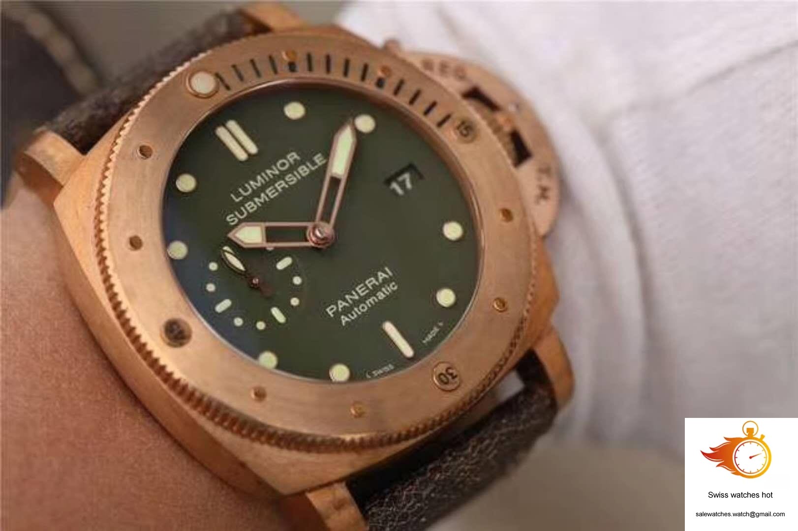 Panerai Luminor Submersible 1950 Bronzo PAM382 VS Factory V2 Green Dial 8 Panerai Luminor Submersible 1950 Bronzo PAM382 VS Factory V2 Green Dial 8