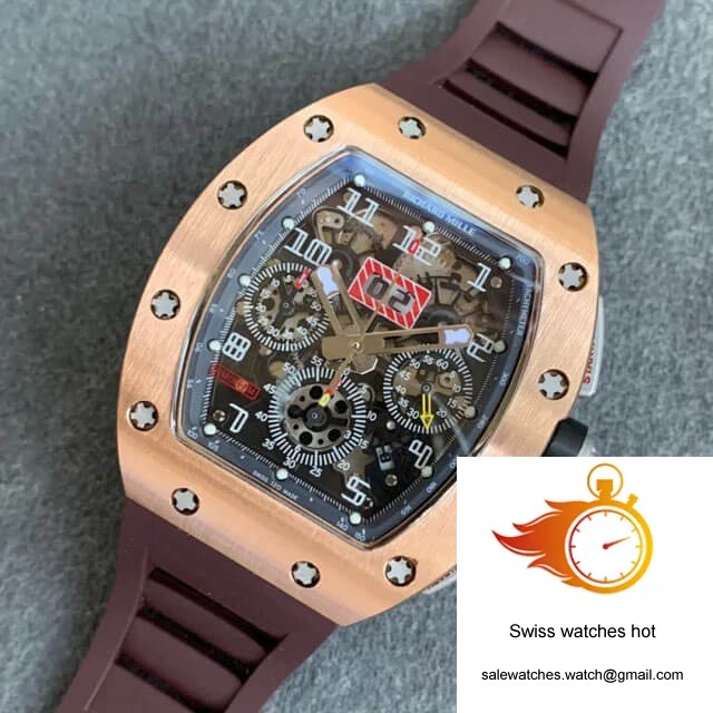 Richard Mille RM011 KV Factory Rose Gold Brown Rubber Strap 9 Richard Mille RM011 KV Factory Rose Gold Brown Rubber Strap 9
