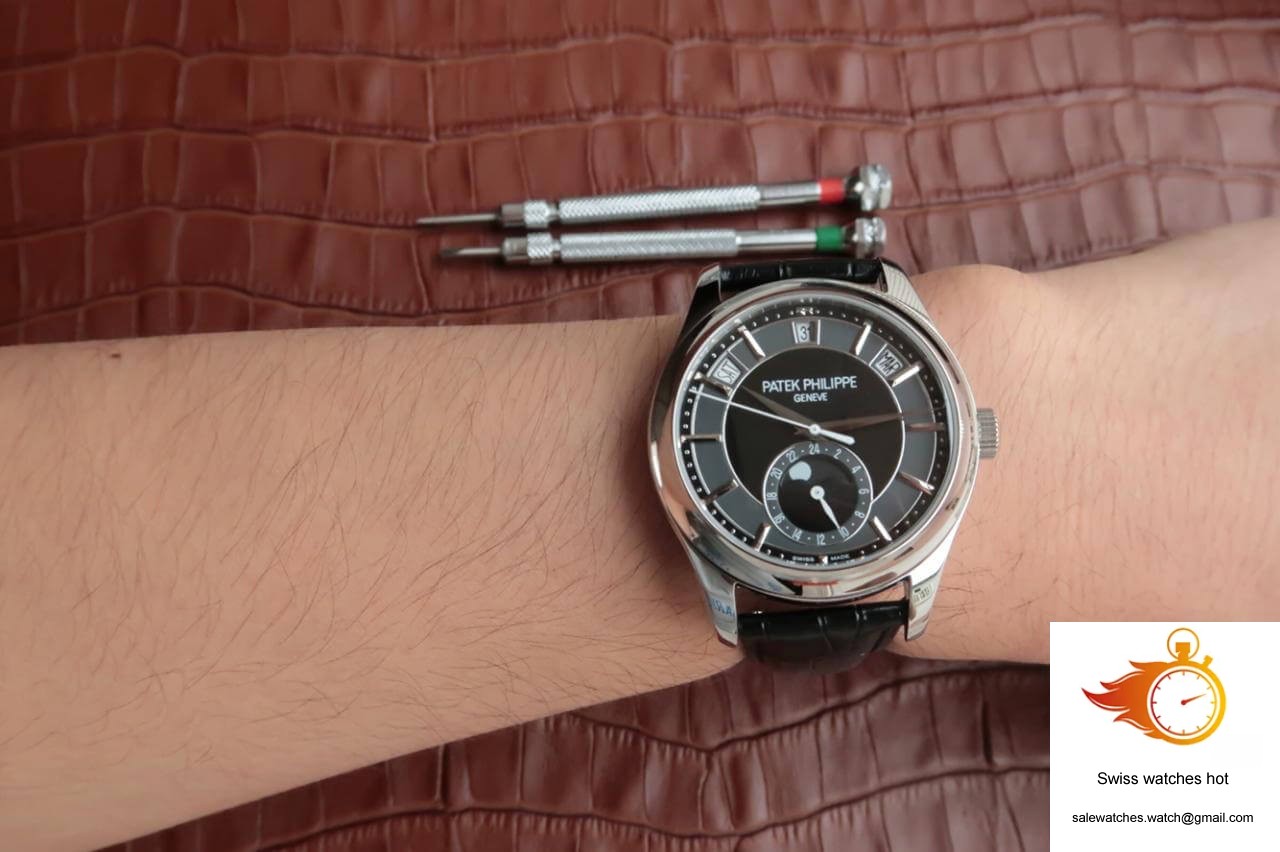 Patek Philippe Annual Calendar 5205R-001 KM Factory Black Dial Cowhide Strap 9 Patek Philippe Annual Calendar 5205R-001 KM Factory Black Dial Cowhide Strap 9