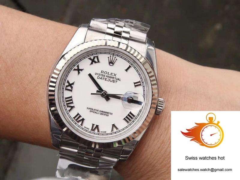 Rolex Datejust 116234 36mm AR Factory White Dial With Roman Time Scale 9 Rolex Datejust 116234 36mm AR Factory White Dial With Roman Time Scale 9