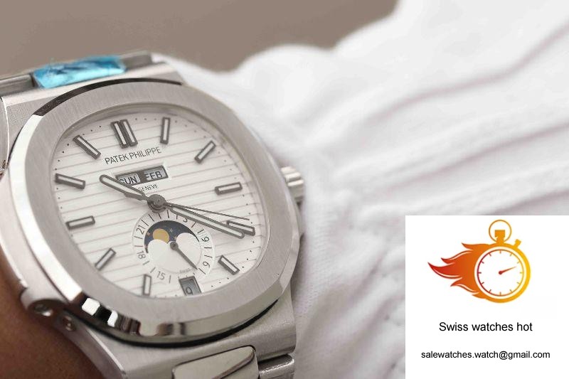 Patek Philippe Nautilus Annual Calendar Moonphase 5726/1A-010 KM Factory White Dial 9 Patek Philippe Nautilus Annual Calendar Moonphase 5726/1A-010 KM Factory White Dial 9