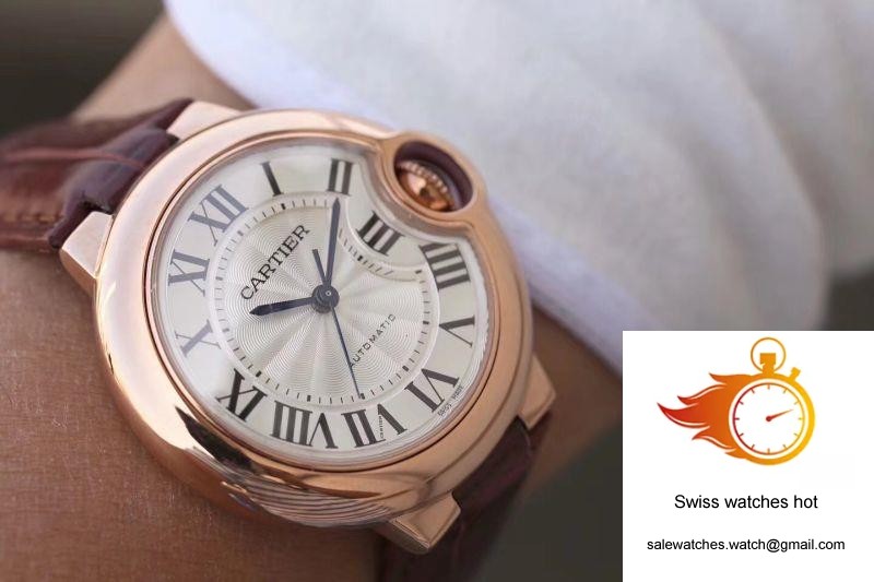 Ballon Bleu De Cartier Ladies 33mm V6 Factory 18K Rose Gold Case White Dial 9 Ballon Bleu De Cartier Ladies 33mm V6 Factory 18K Rose Gold Case White Dial 9