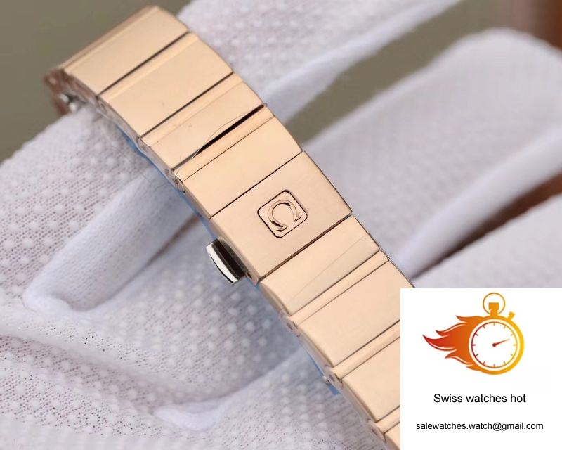 Omega Constellation Ladies 27mm TW Factory 18K Rose Gold Textured Diamond Dial 9 Omega Constellation Ladies 27mm TW Factory 18K Rose Gold Textured Diamond Dial 9