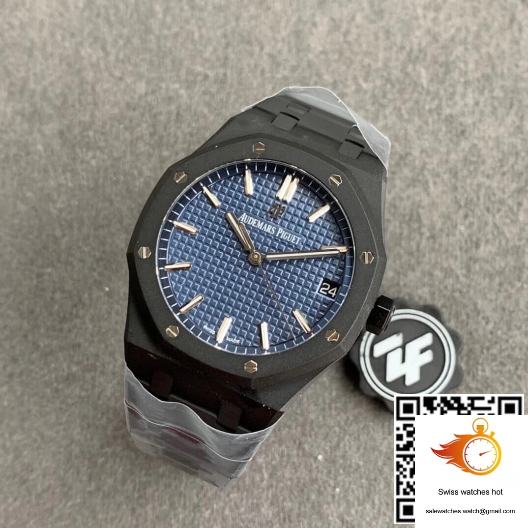 Audemars Piguet Royal Oak 15500 DLC Version ZF Factory Frosted Blue Dial 9 Audemars Piguet Royal Oak 15500 DLC Version ZF Factory Frosted Blue Dial 9