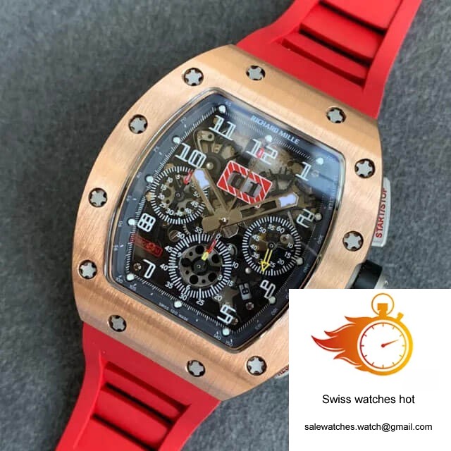 Richard Mille RM011 KV Factory Titanium Case Red Strap 9 Richard Mille RM011 KV Factory Titanium Case Red Strap 9