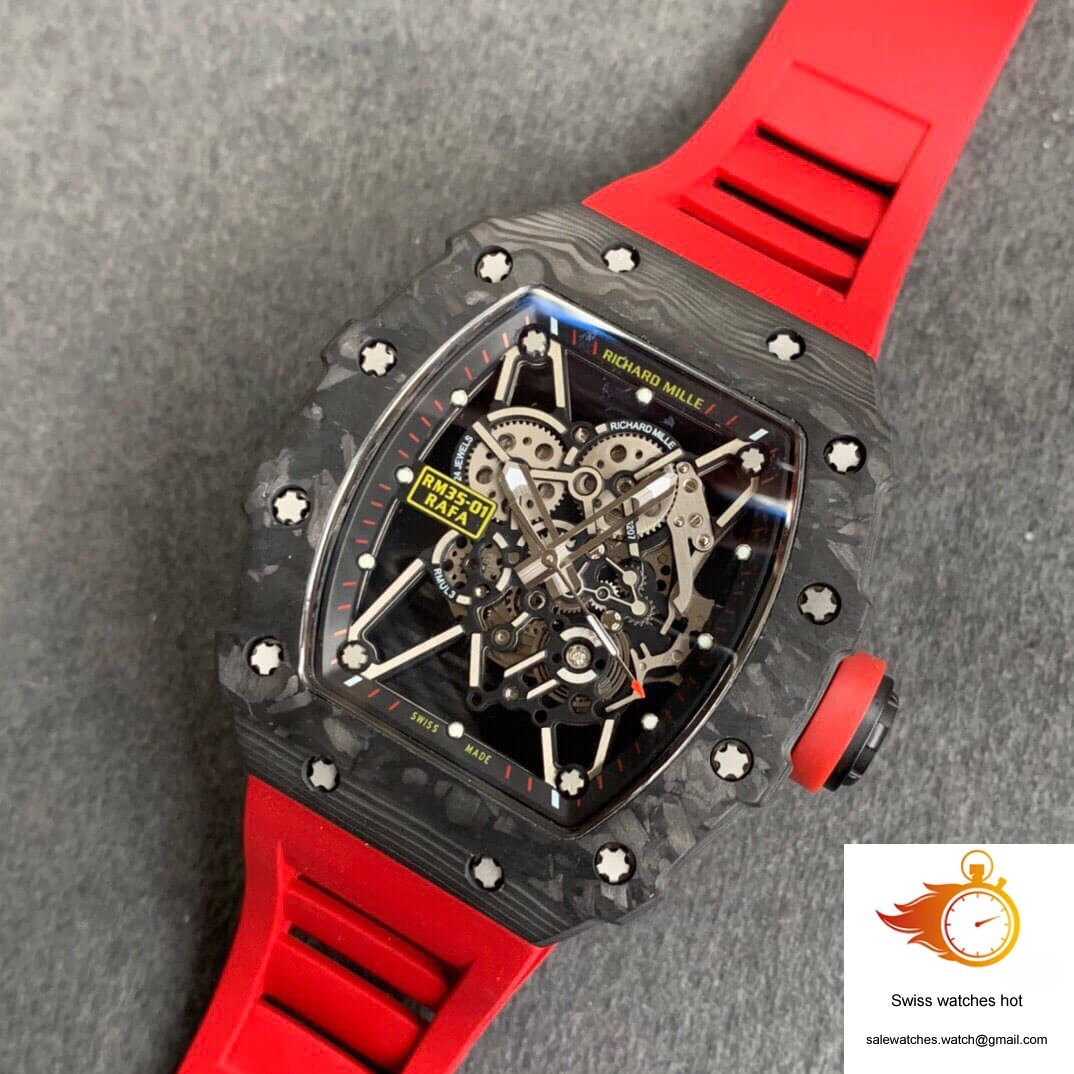 Richard Mille RM35-01 KV Factory Carbon Fiber Red Strap 9 Richard Mille RM35-01 KV Factory Carbon Fiber Red Strap 9
