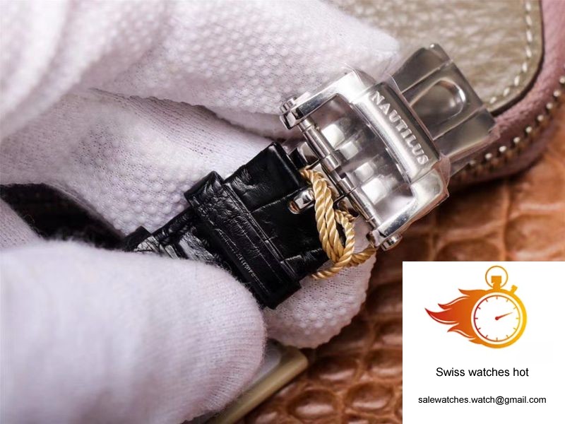 PF Factory Patek Philippe Nautilus 5726/1A-010 Moonphase Black Leather Strap 9 PF Factory Patek Philippe Nautilus 5726/1A-010 Moonphase Black Leather Strap 9