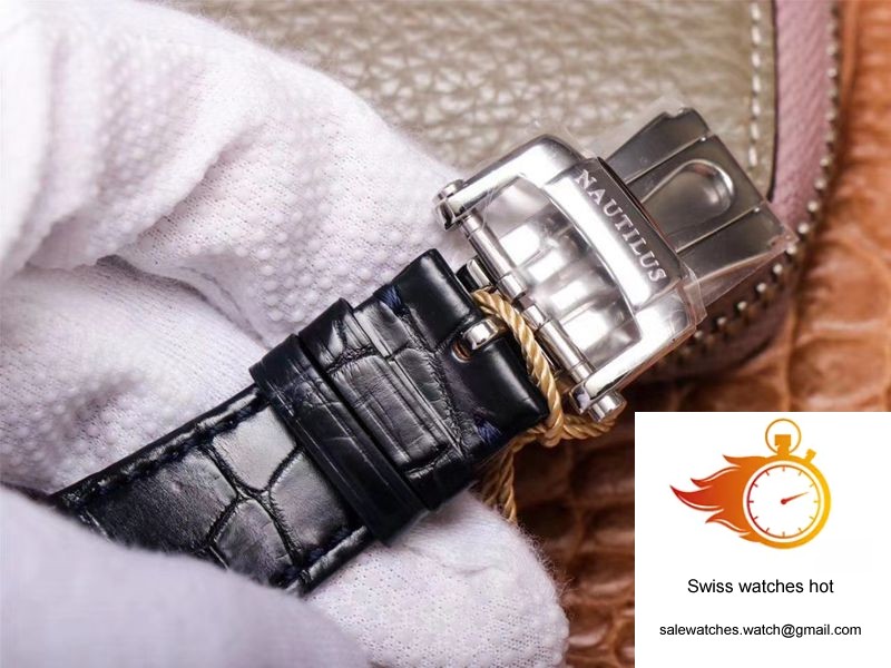 PF Factory Patek Philippe Nautilus 5726/1A-014 Moonphase Black Leather Strap 9 PF Factory Patek Philippe Nautilus 5726/1A-014 Moonphase Black Leather Strap 9