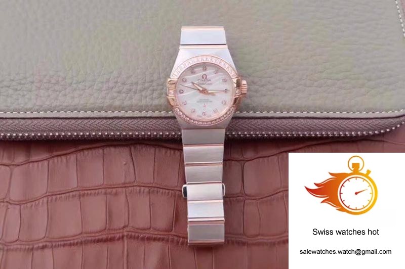 Omega Constellation Double Eagle Lady Pink Mother-Of-Pearl Dial 27MM 3S Factory 9 Omega Constellation Double Eagle Lady Pink Mother-Of-Pearl Dial 27MM 3S Factory 9