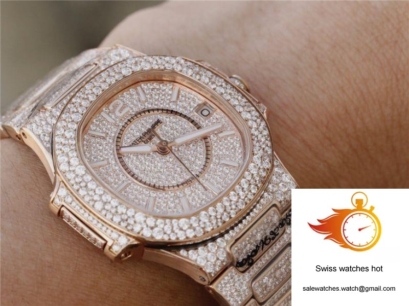 Patek Philippe Nautilus Jumbo 7021/1R-001 Full Paved Diamonds Dial 9 Patek Philippe Nautilus Jumbo 7021/1R-001 Full Paved Diamonds Dial 9